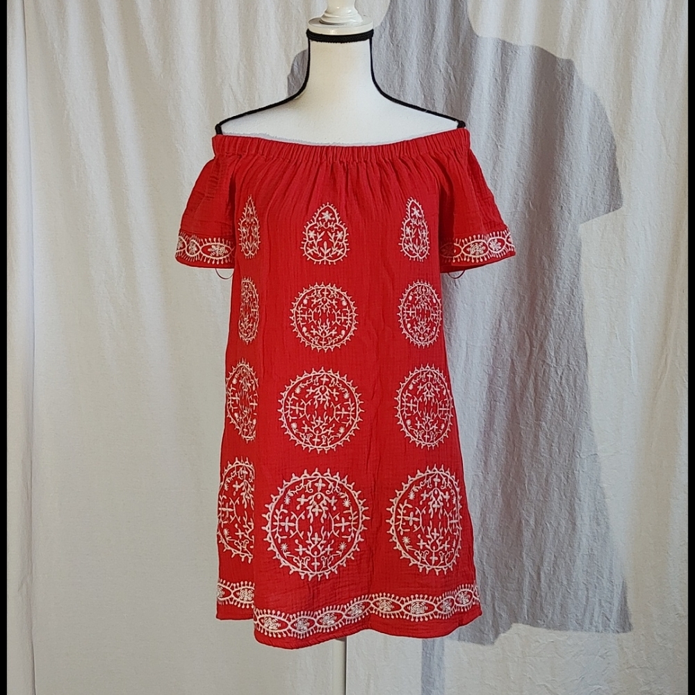 Skies Are Blue Embroidered Dress
